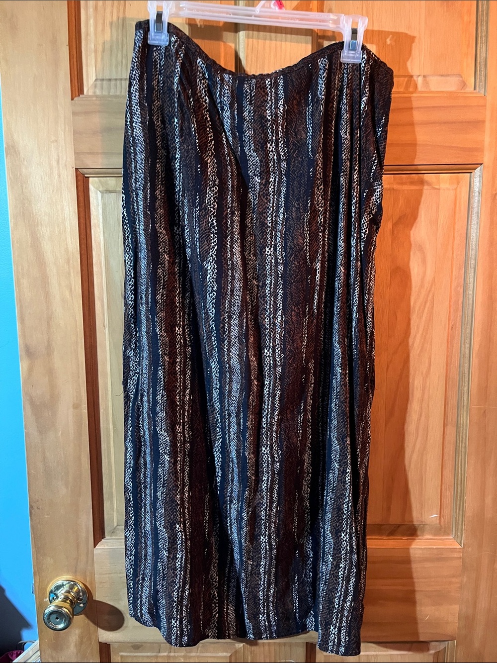 Black and Gray Striped Maxi Skirt